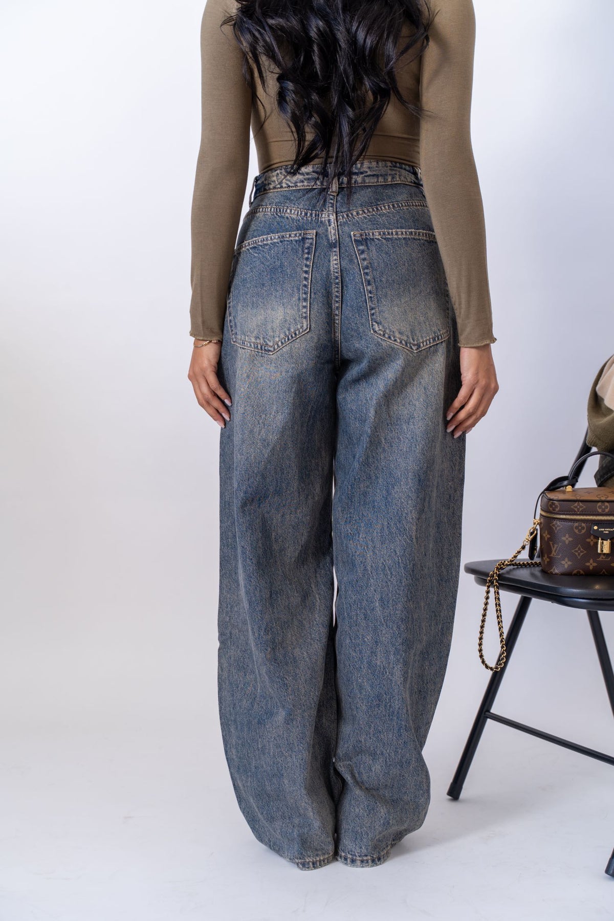 Jeans Wide Leg Double Cuff