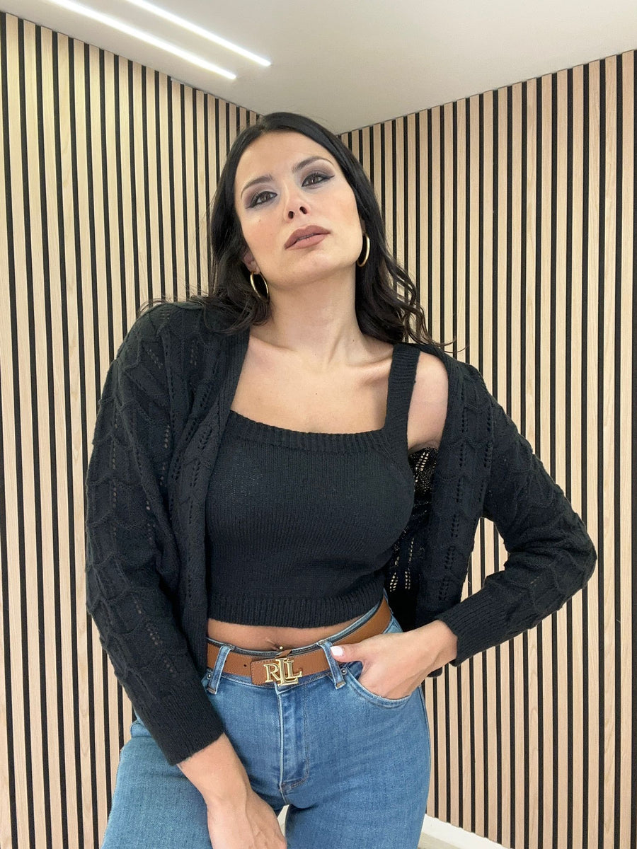 Twinset Cardigan Traforato E Top