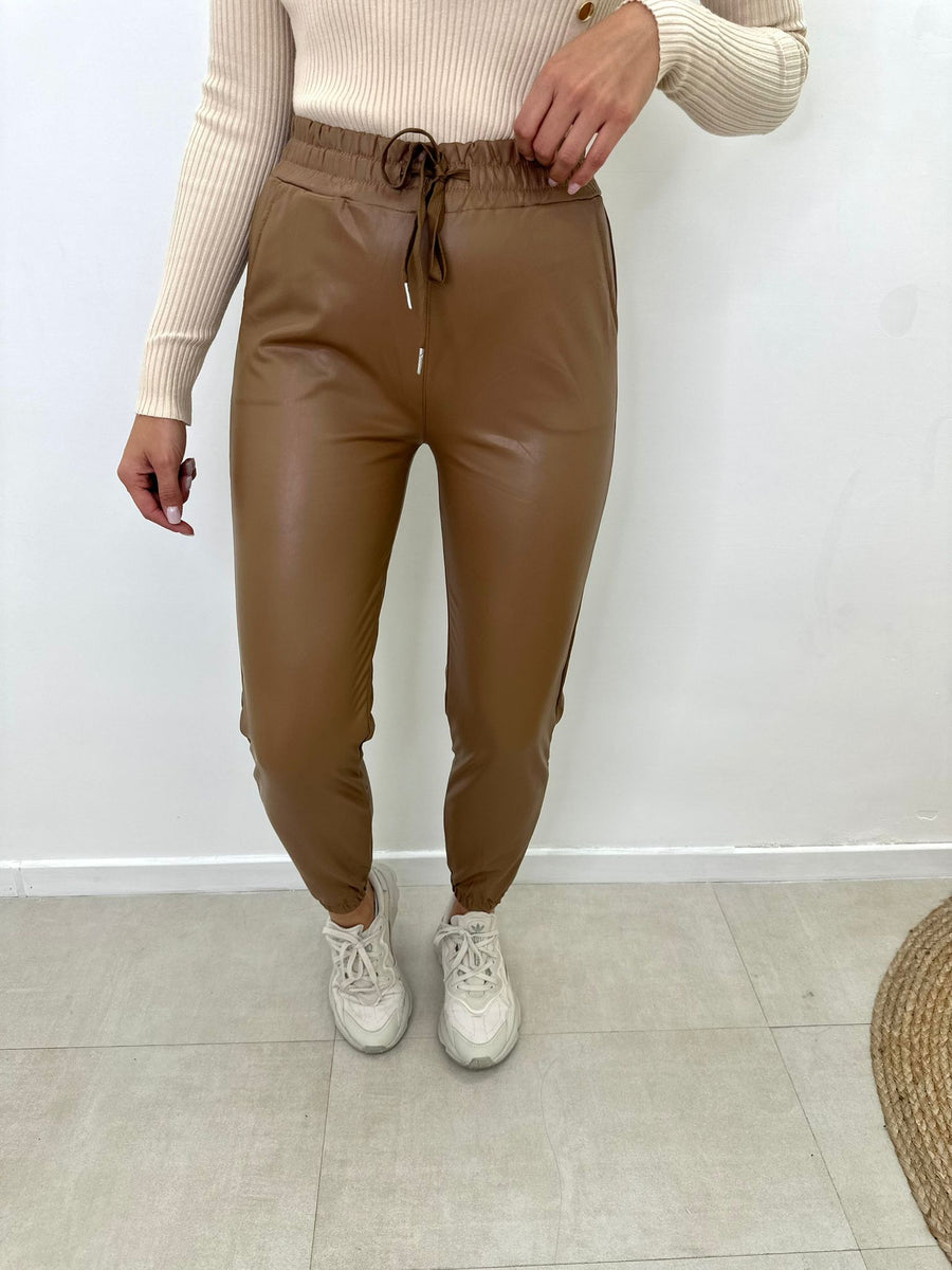 Pantalone Jogger In Ecopelle