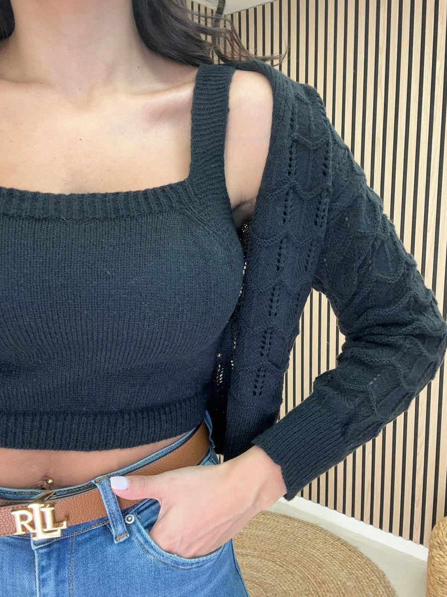 Twinset Cardigan Traforato E Top