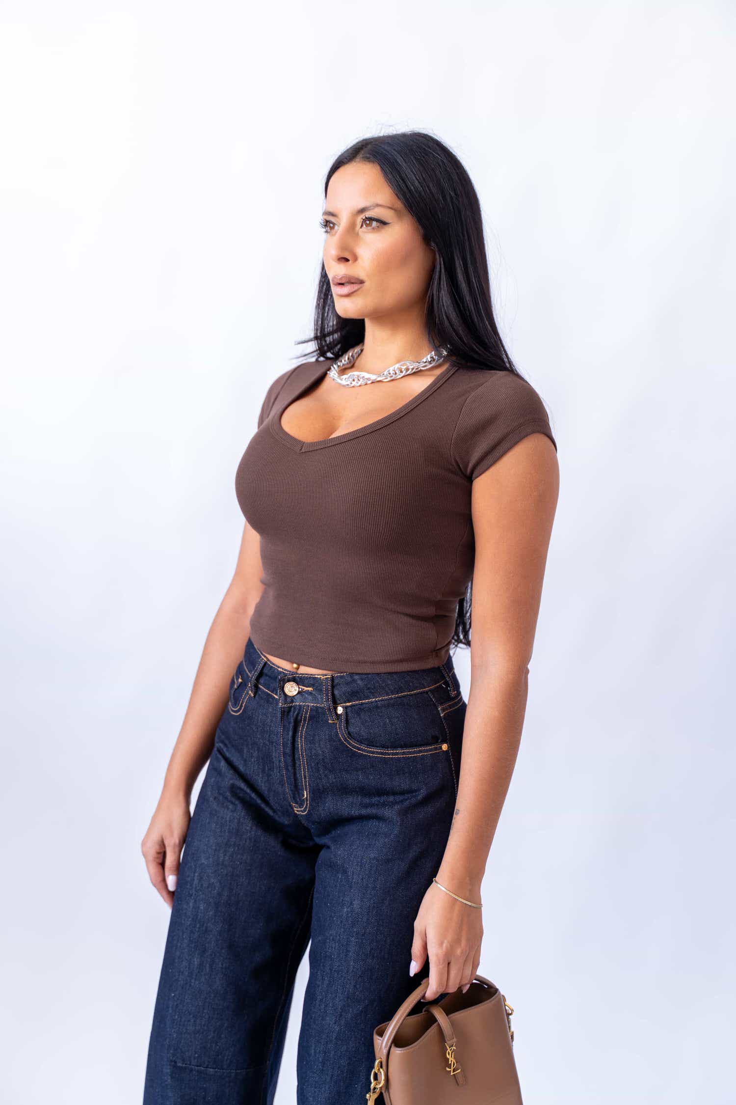 T-Shirt Crop Brown