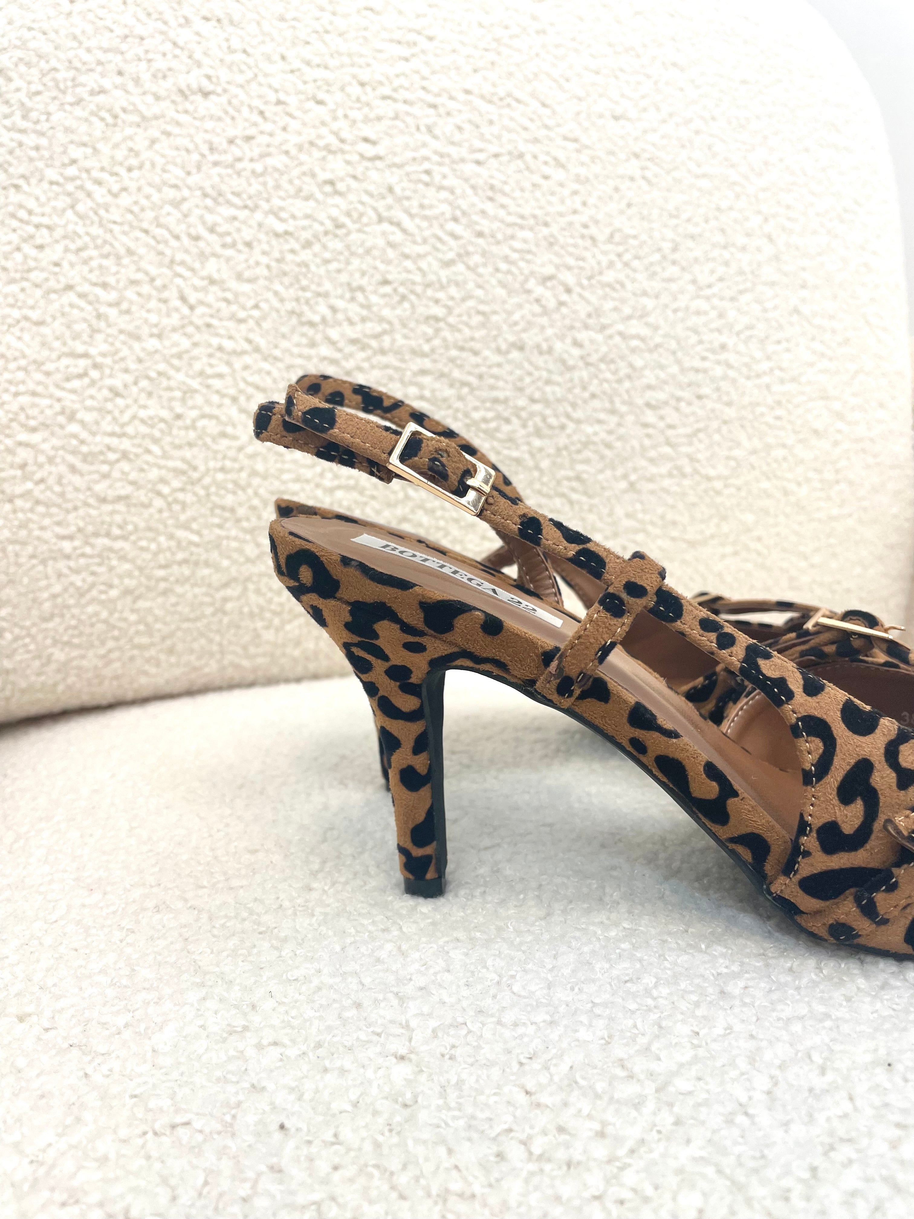 Slingback Animalier Con Fascette