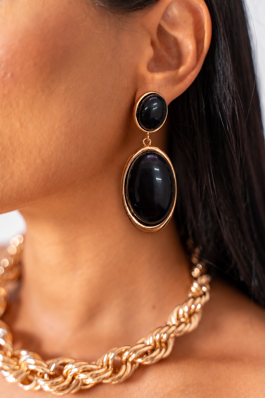 Orecchi Oval Black