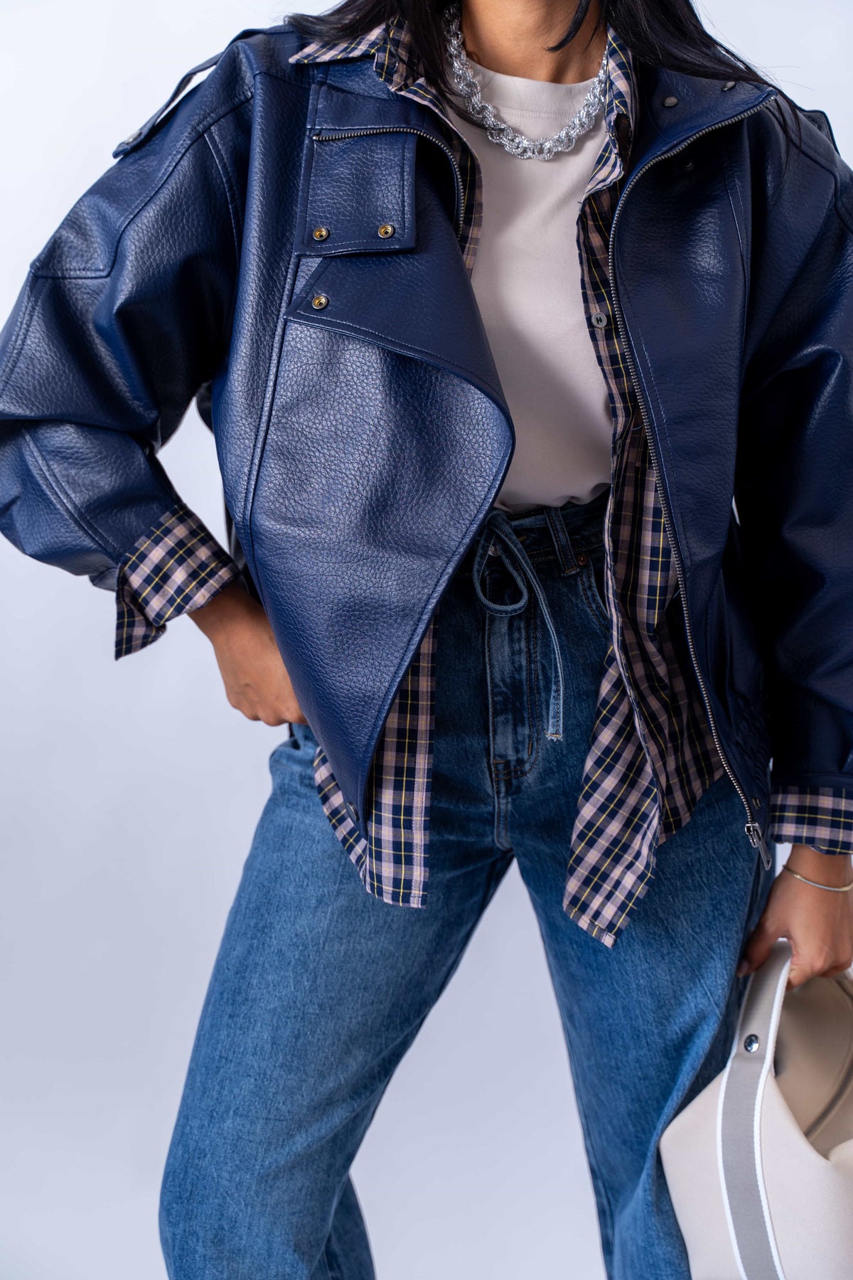 Giubbino Ecopelle Dark Blue