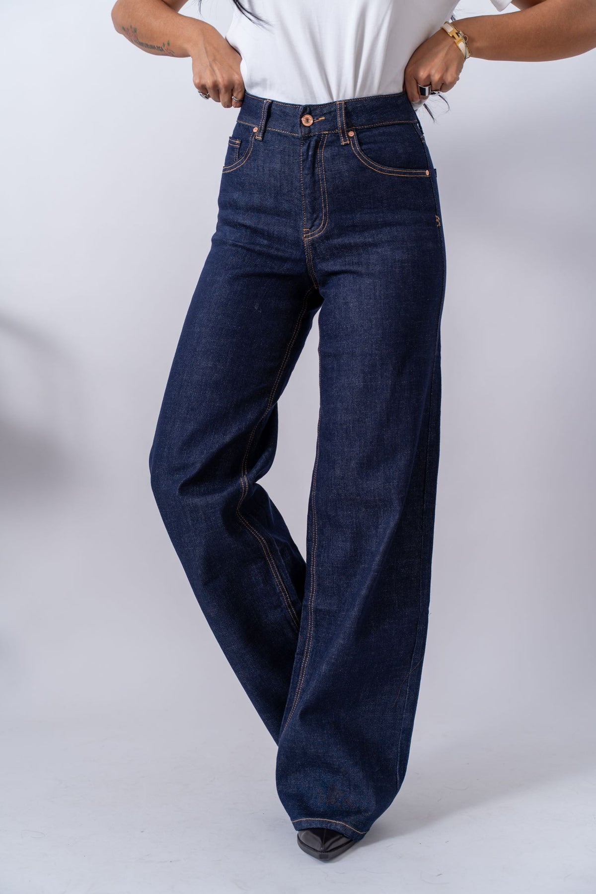 Jeans Wide Leg Dark Blue