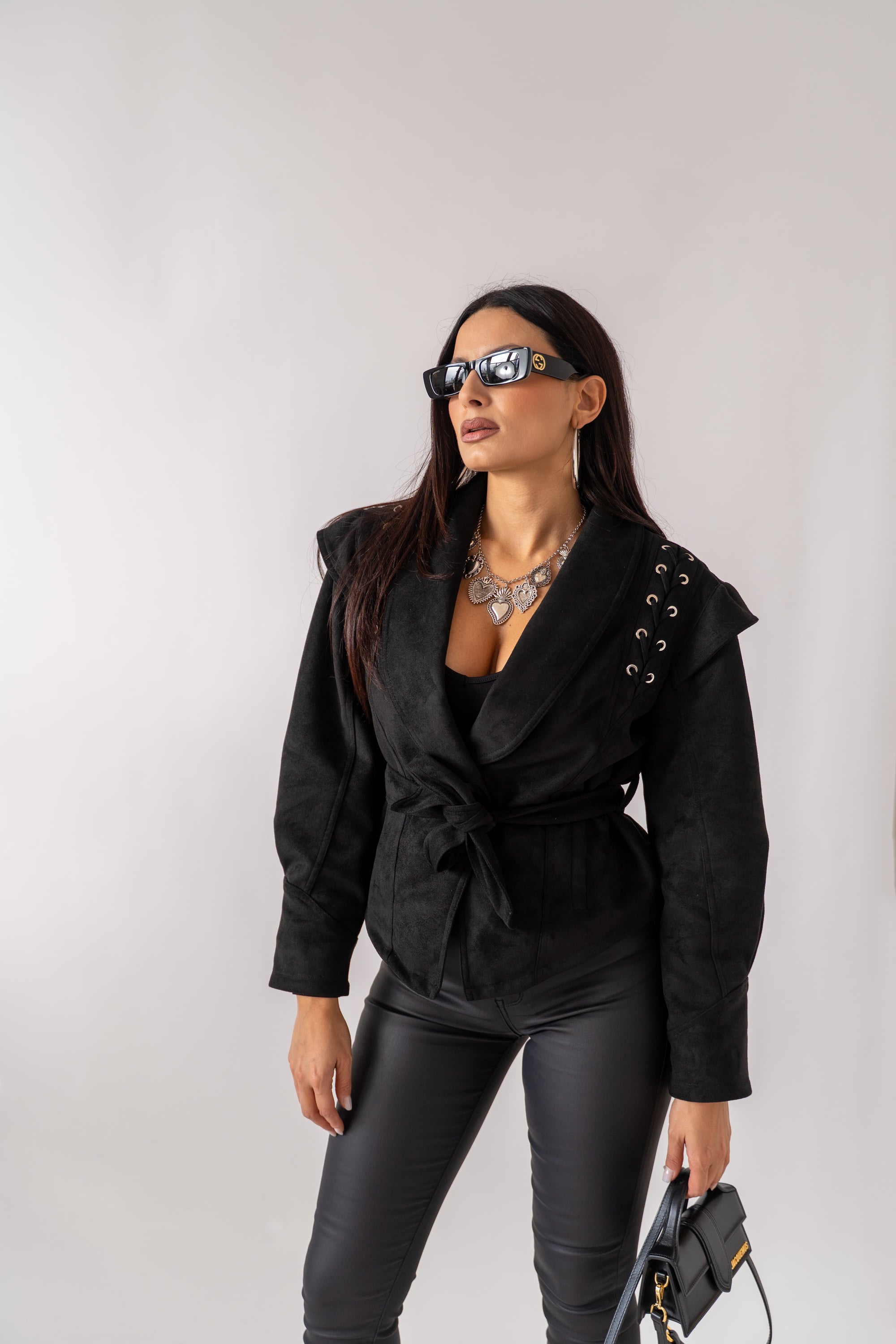 Giacca In Ecocamoscio Black