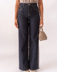 Jeans Gamba Dritta Con Strass