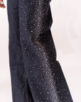 Jeans Gamba Dritta Con Strass