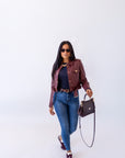 Chiodo In Ecopelle Bordeaux