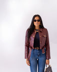 Chiodo In Ecopelle Bordeaux