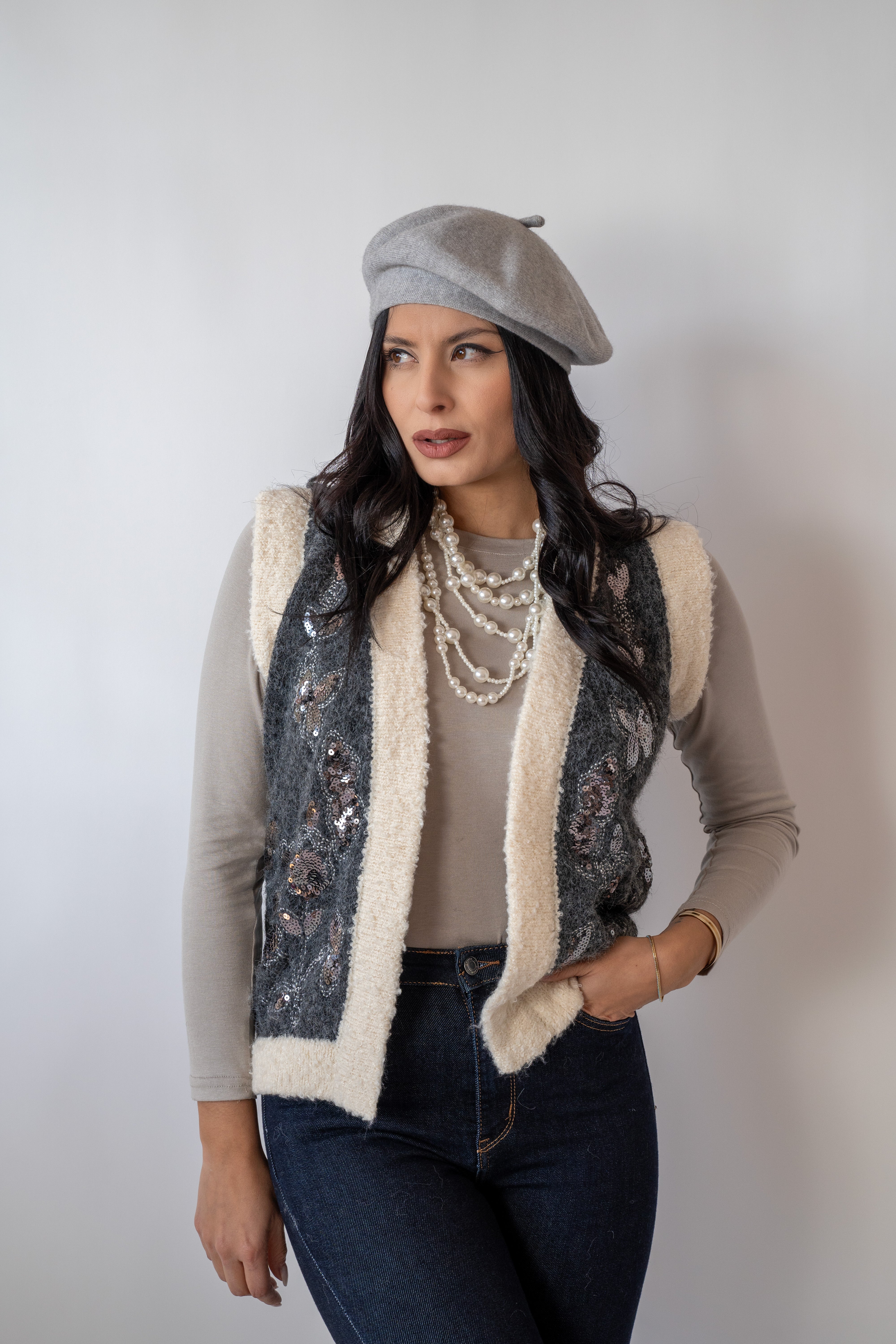 Gilet Con Paillettes