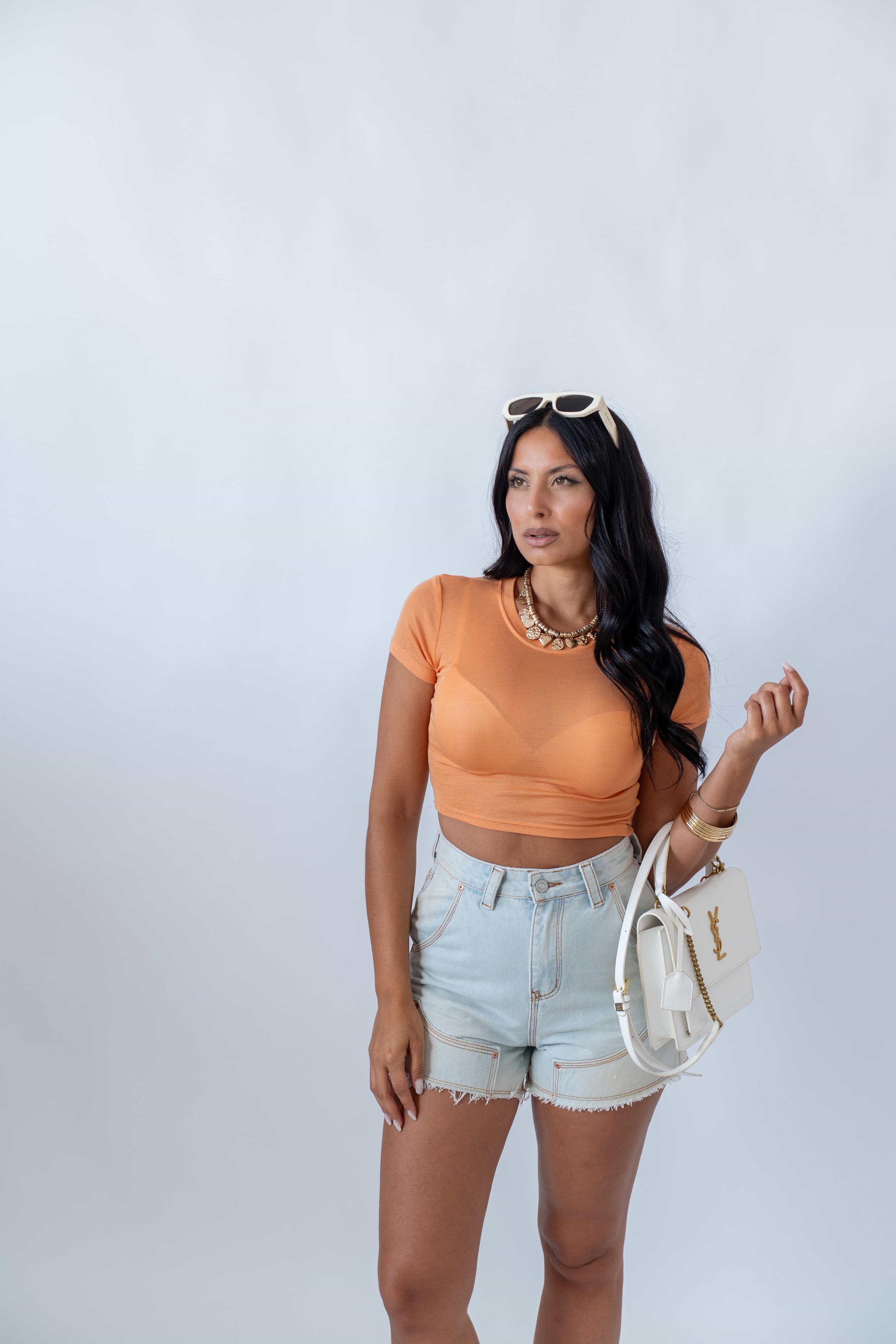 Maglia Crop Basic Orange