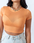 Maglia Crop Basic Orange