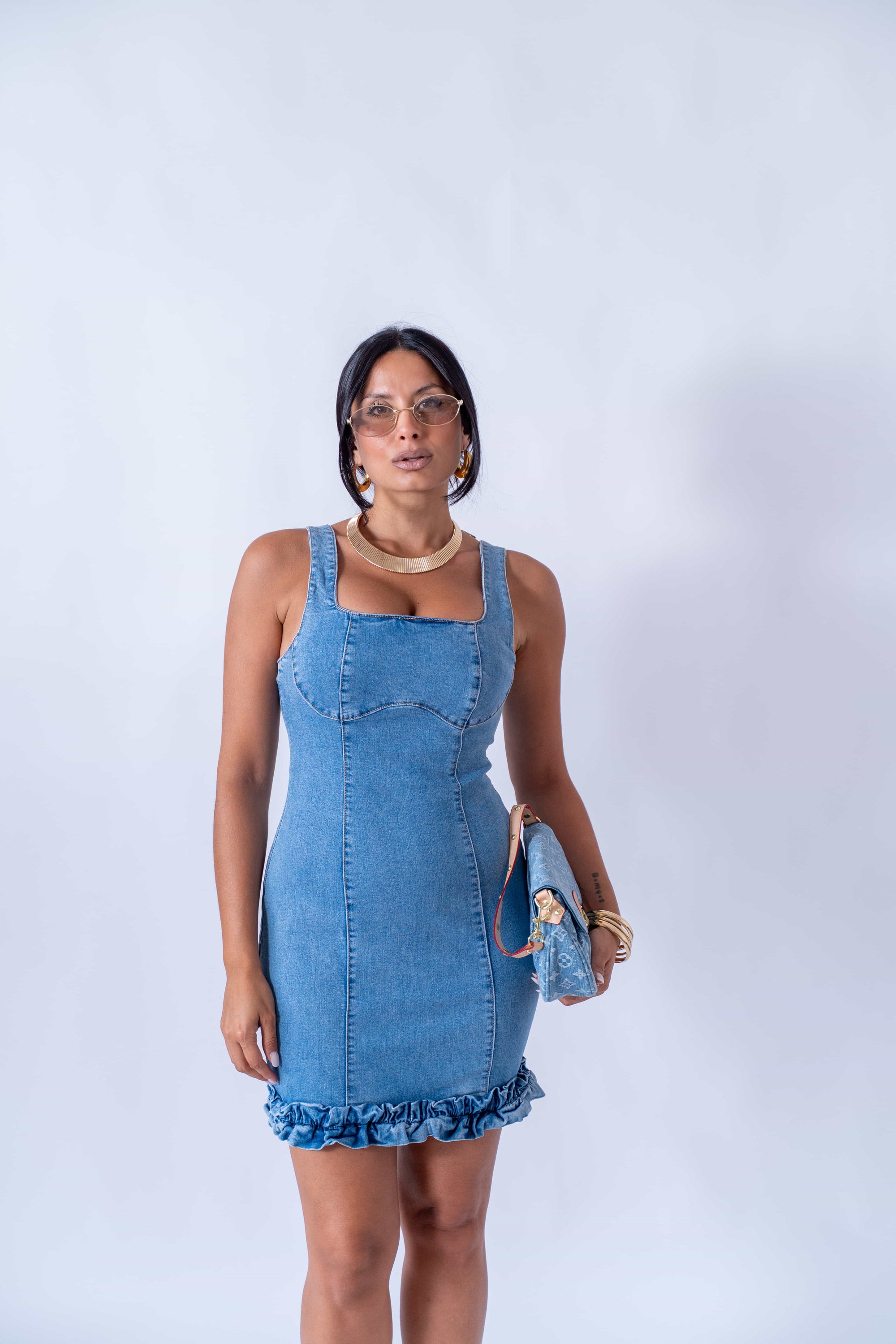 Mini Dress In Denim
