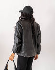 Chiodo In Ecopelle Over Black