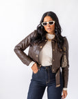 Chiodo In Ecopelle Brown