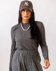 Maglia A Costine Grey