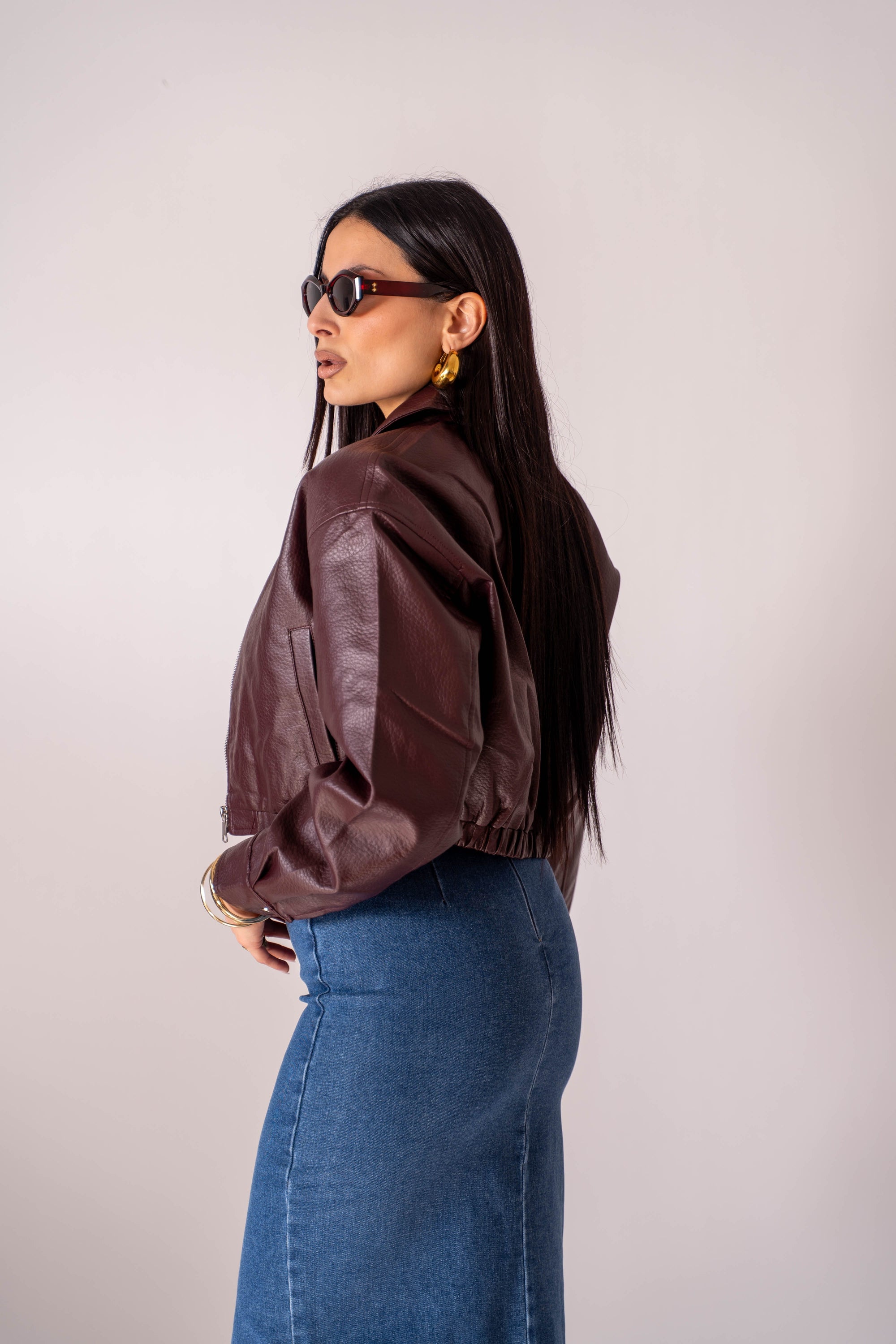 Chiodo Crop Bordeaux