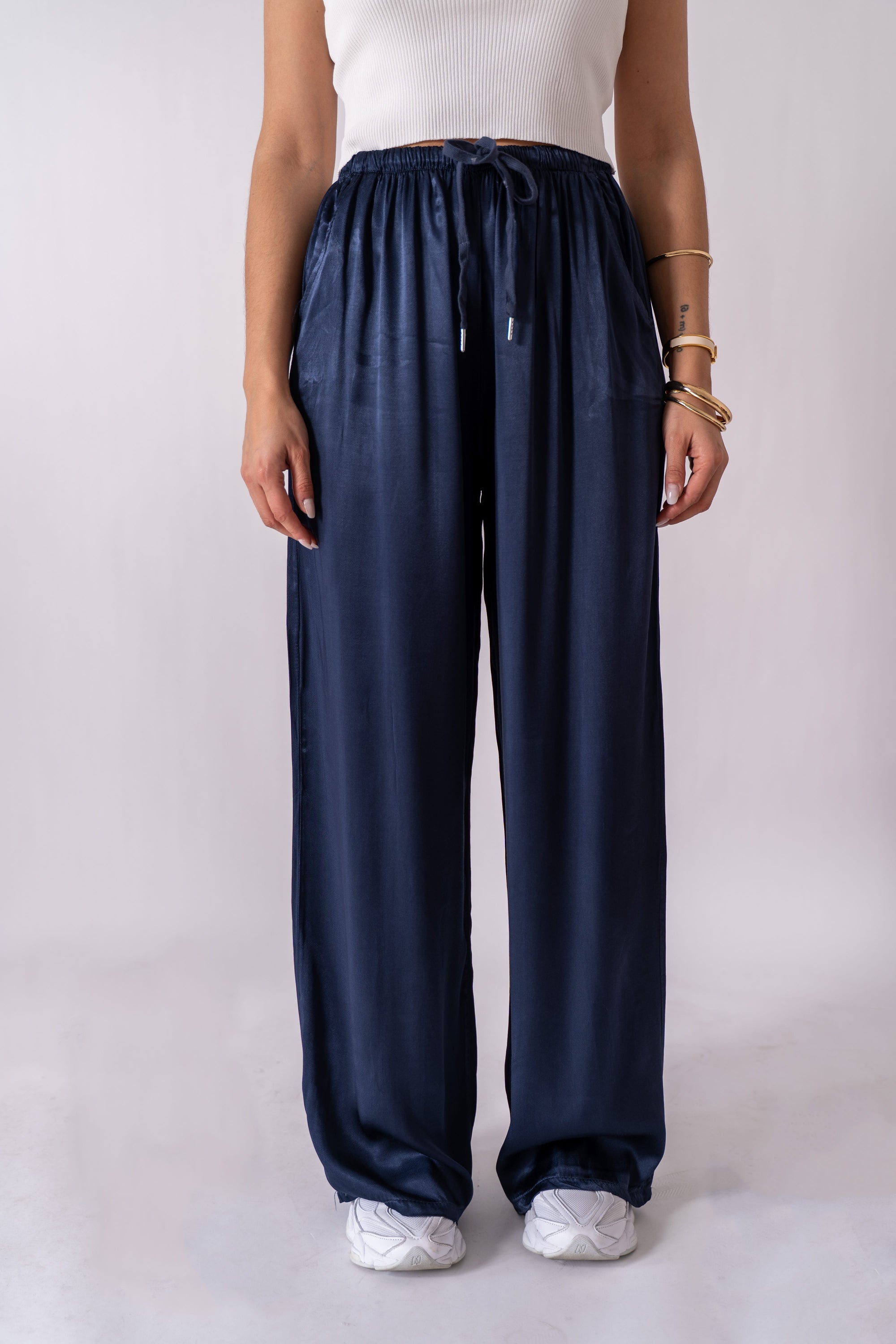 Pantalone Satin Blu - Stylish Moda