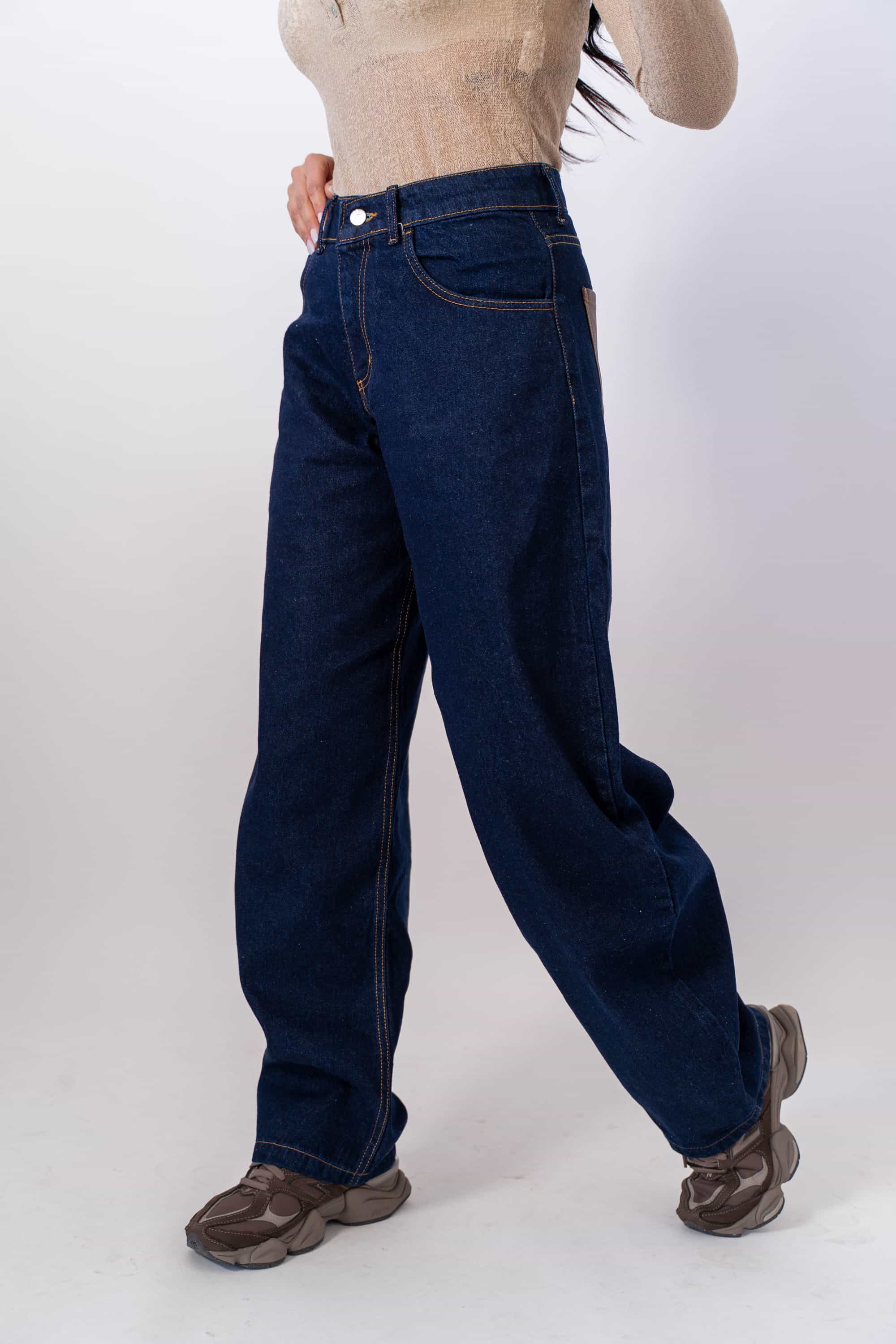 Jeans Con Tasche Marroni Lavaggio Zero - Stylish Moda