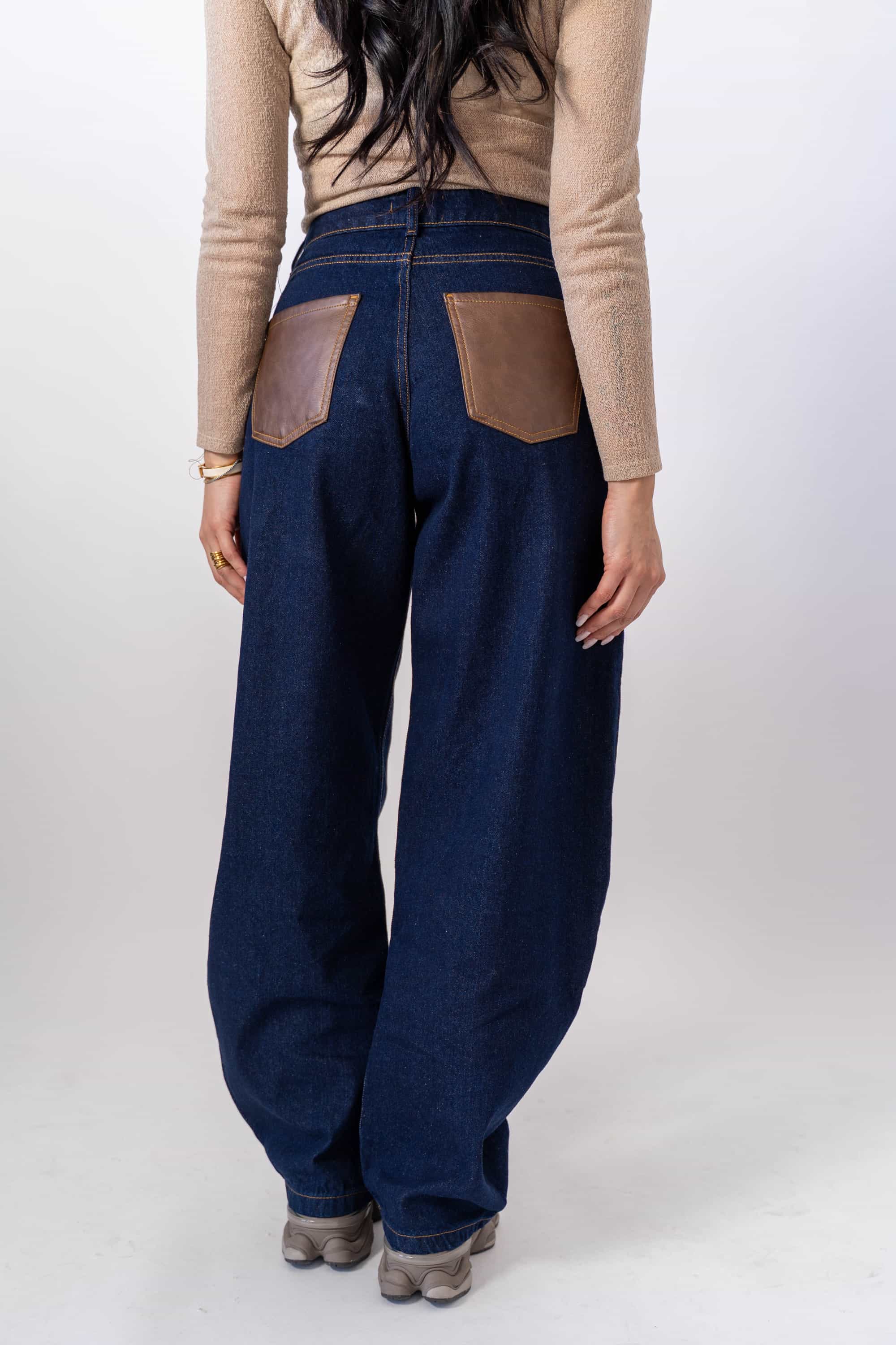 Jeans Con Tasche Marroni Lavaggio Zero - Stylish Moda