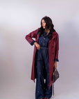Trench Bordeaux In Ecopelle