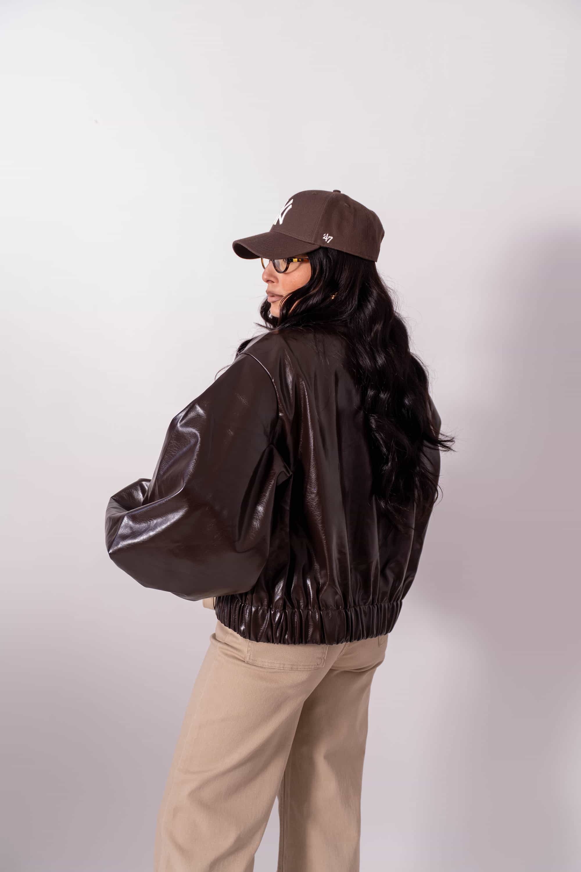 Chiodo In Ecopelle Marrone