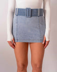 Pantagonna In Denim Con Cintura - Stylish Moda