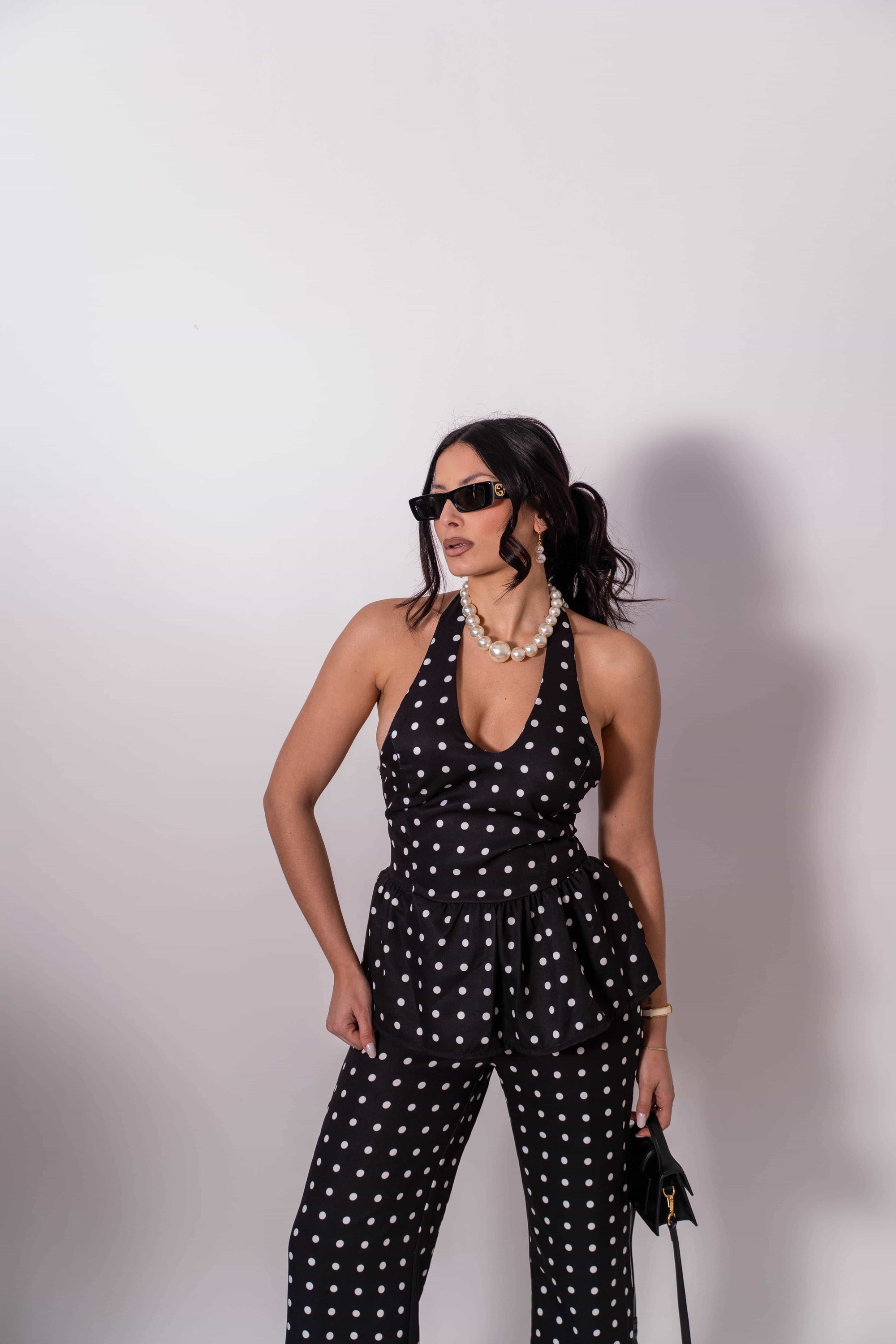 Coordinato A Pois Noir