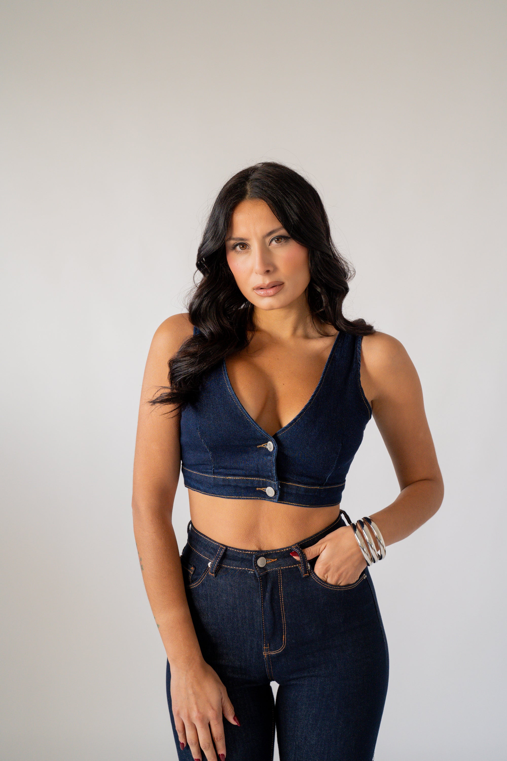 Top In Denim Amber