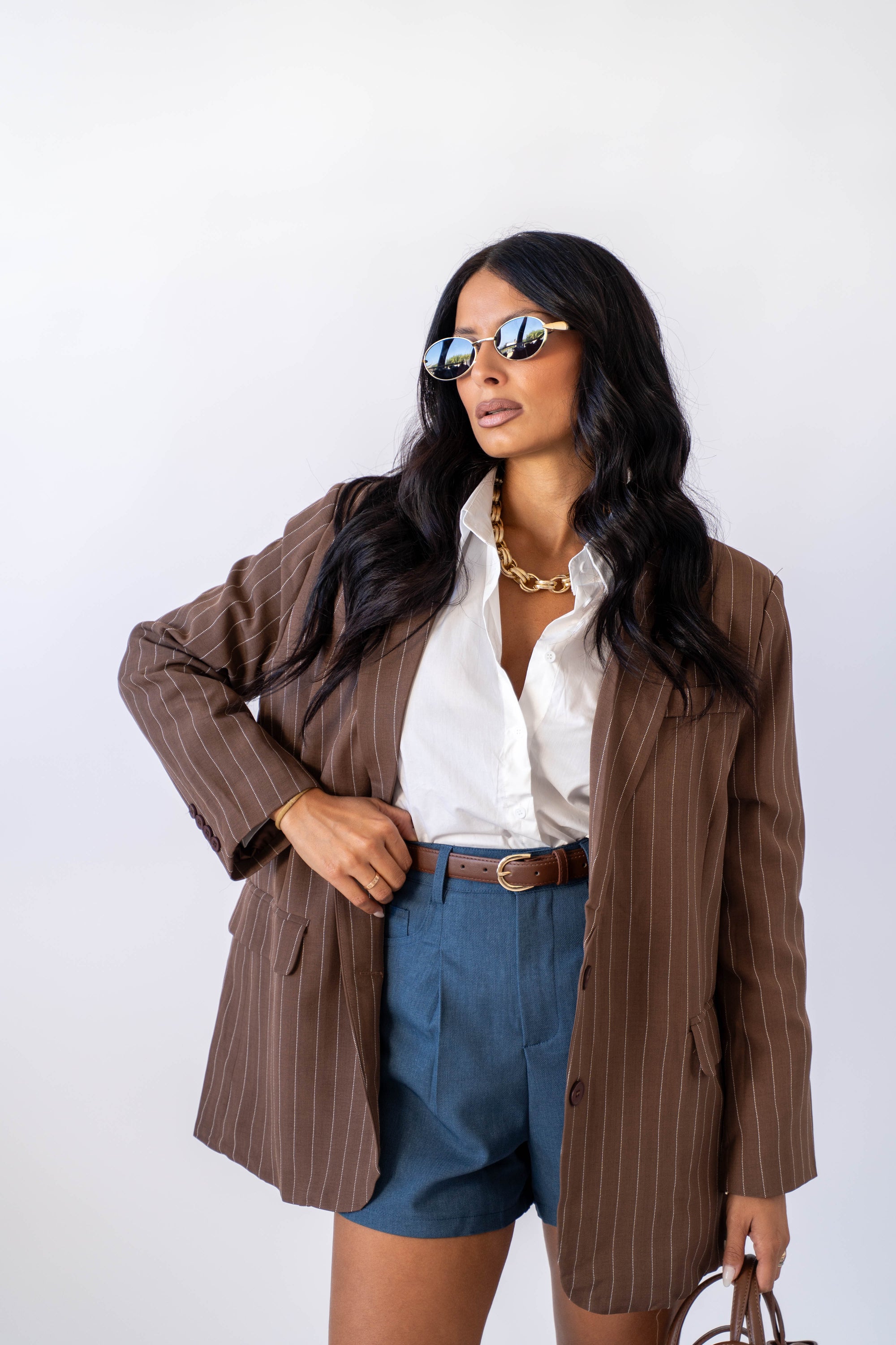 Blazer Gessato Brown