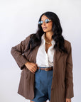 Blazer Gessato Brown