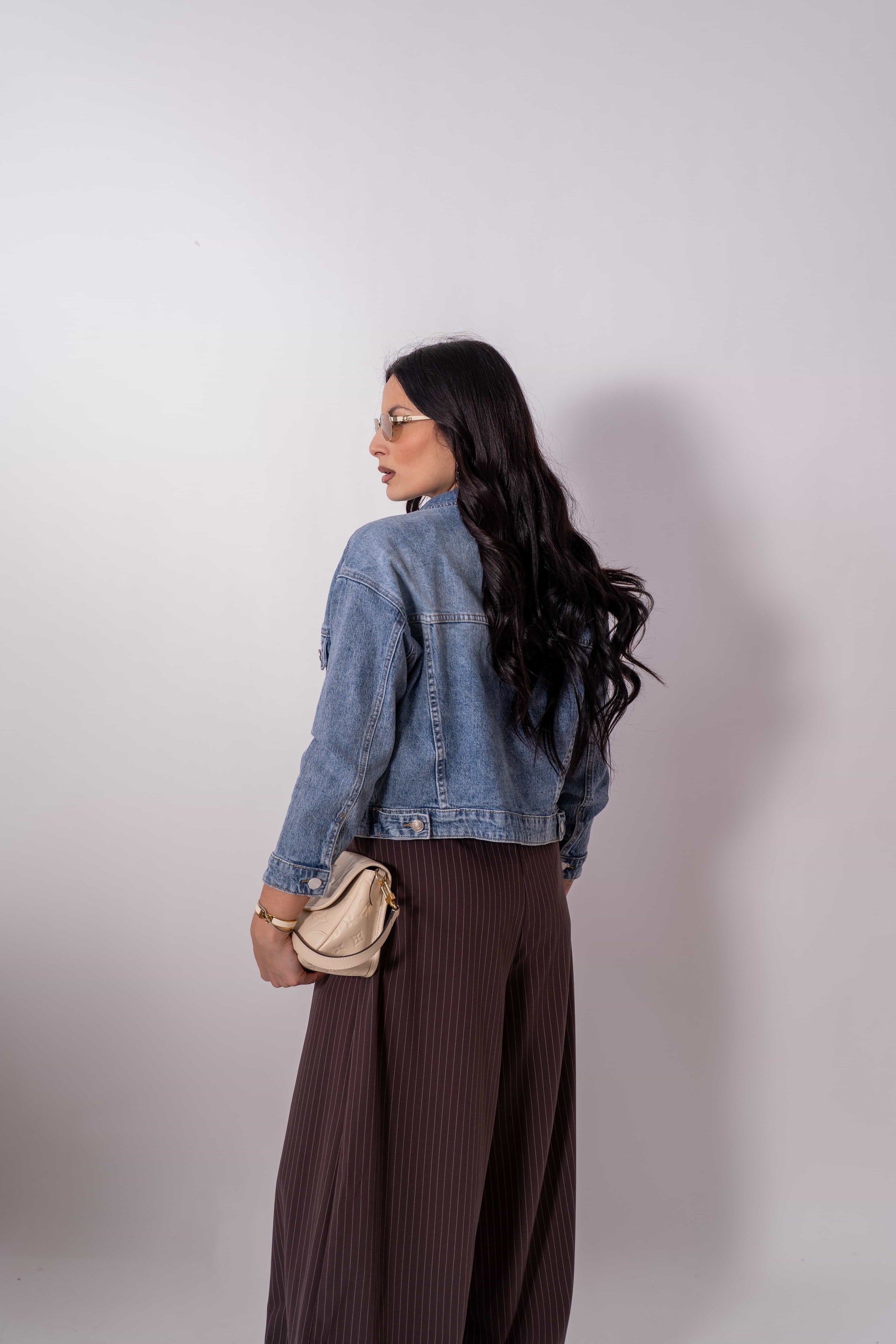 Giubbino Crop In Denim