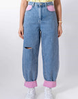 Jeans Con Tasca Rosa Barbie
