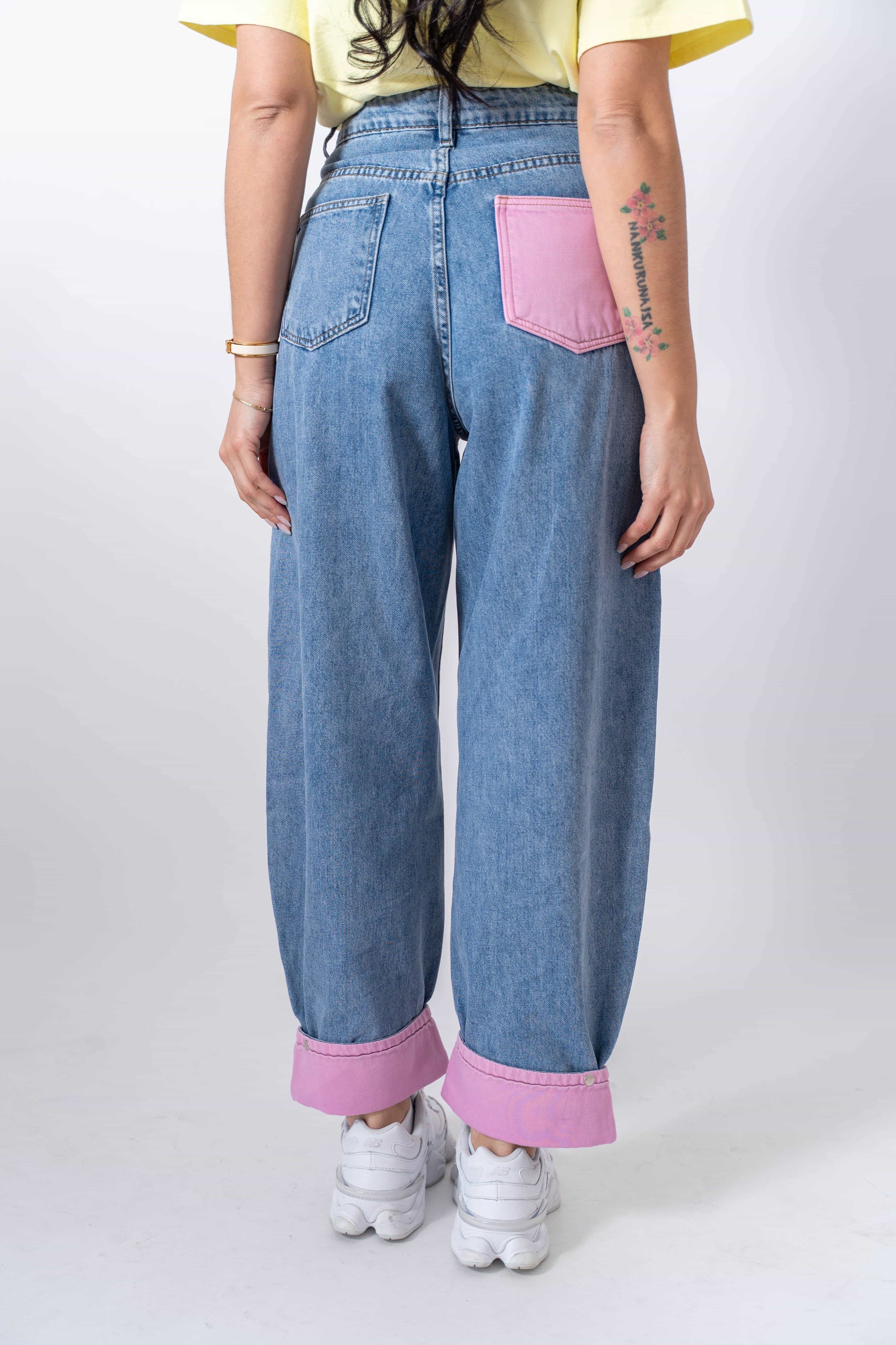 Jeans Con Tasca Rosa Barbie
