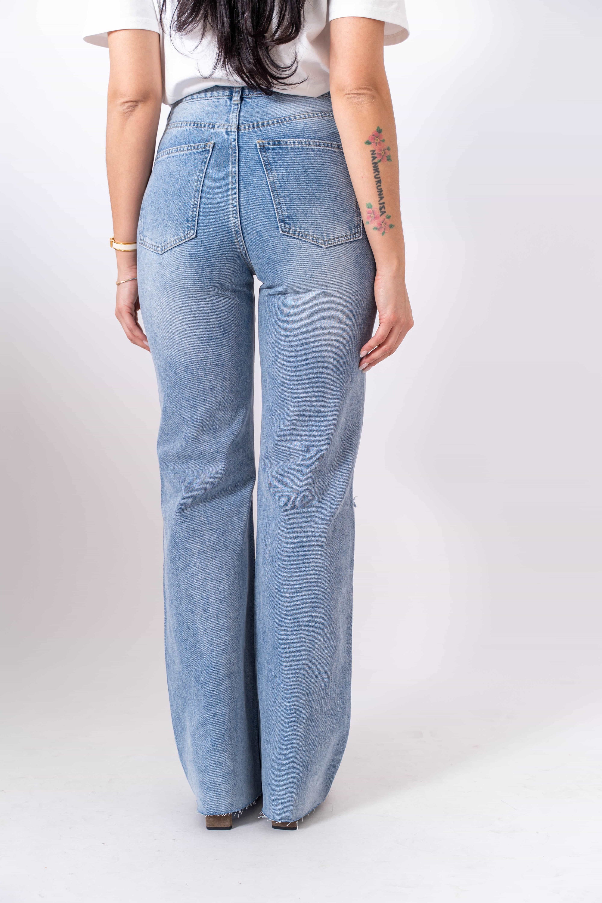 Jeans Wide Leg Con Rotture - Stylish Moda