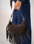 Mini Bag Mezza Luna Con Frange