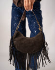 Mini Bag Mezza Luna Con Frange
