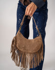Mini Bag Mezza Luna Con Frange