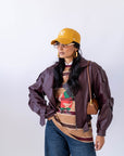 Chiodo In Ecopelle Burgundy