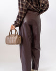 Pantalone In Ecopelle Bordeaux