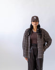 Camicia A Quadri Brown