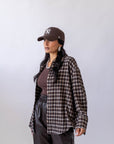 Camicia A Quadri Brown