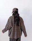 Camicia A Quadri Brown