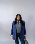 Blazer Gessato Blu