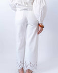 Jeans White Dettagli In Pizzo