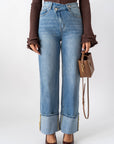 Jeans Con Risvolto
