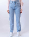 Jeans Mom Fit Denim Chiaro
