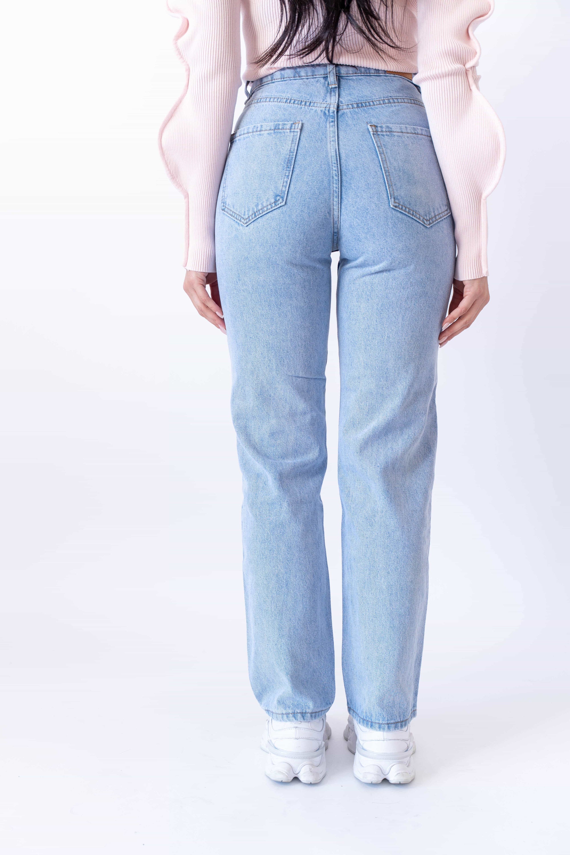 Jeans Mom Fit Denim Chiaro