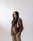 Camicia A Quadri Brown